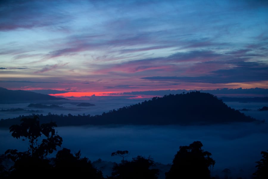 sunrise from bukit atur danum valley