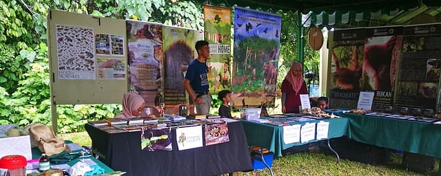 Booths providing useful information on conservation